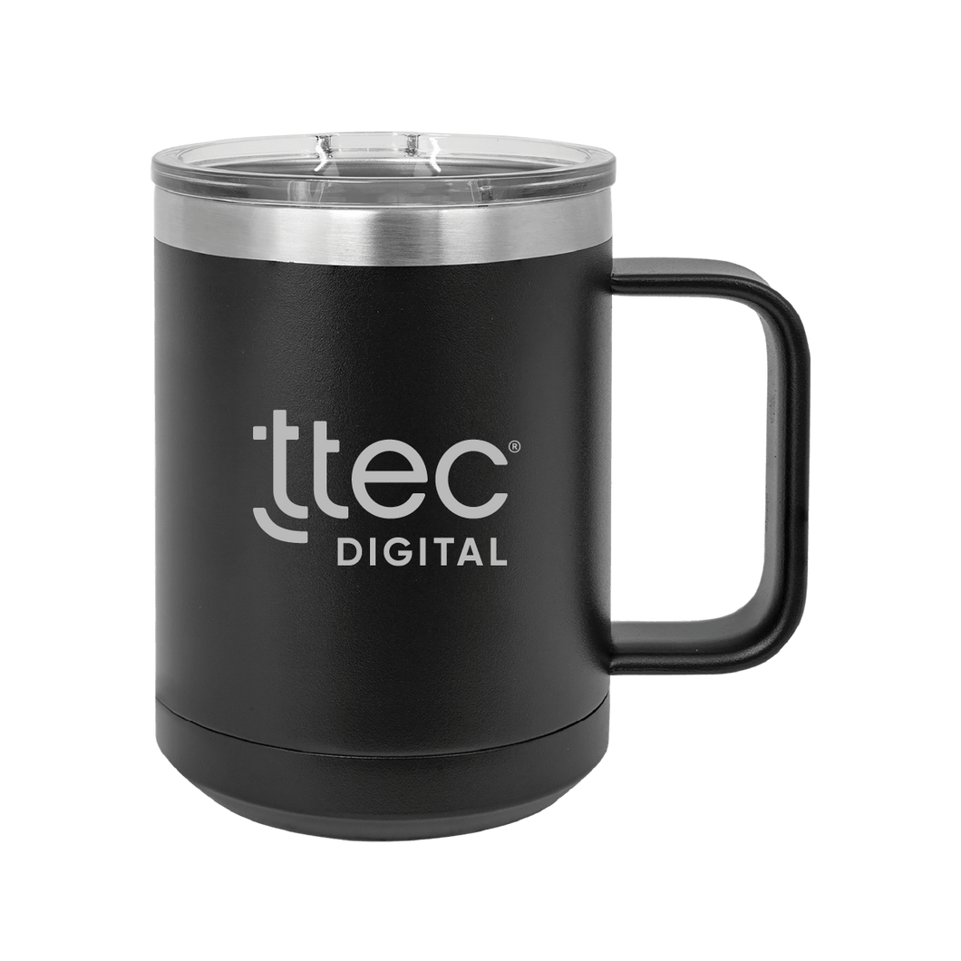 Steel Coffee Mug with Slider Lid - 15 oz.